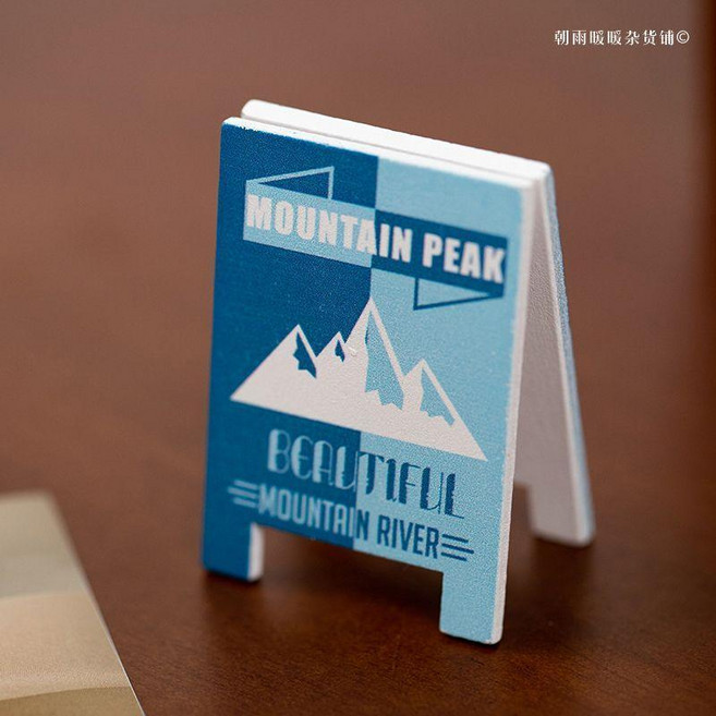 復古木質招牌便籤夾 桌面擺件照片夾名片夾, 1個, mountainpeak,心靈的相遇纔是文藝(關注店鋪不迷路)