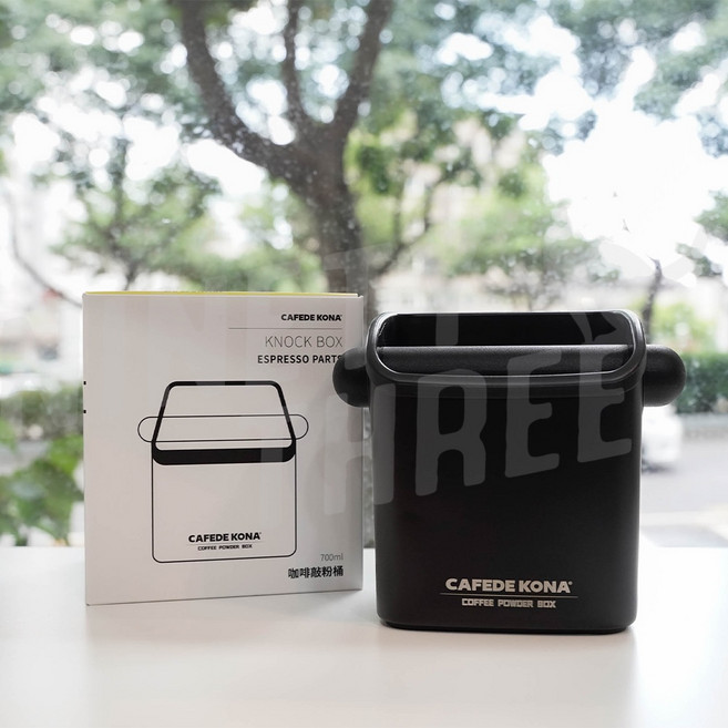CAFEDE KONA 敲渣桶 咖啡敲粉桶 KNOCK BOX, 不鏽鋼-黑色, 1個