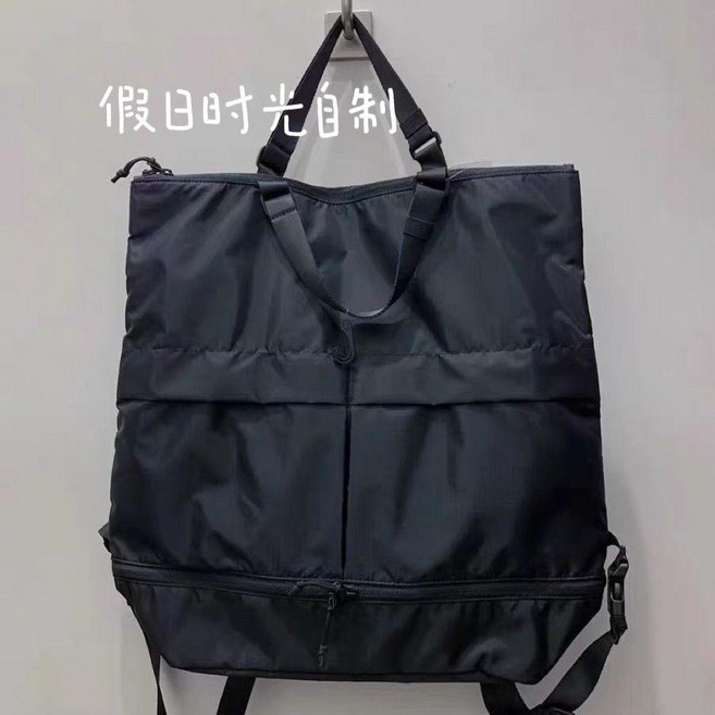多用雙肩包 拎包通勤旅行托特單肩手提書包, 黑色