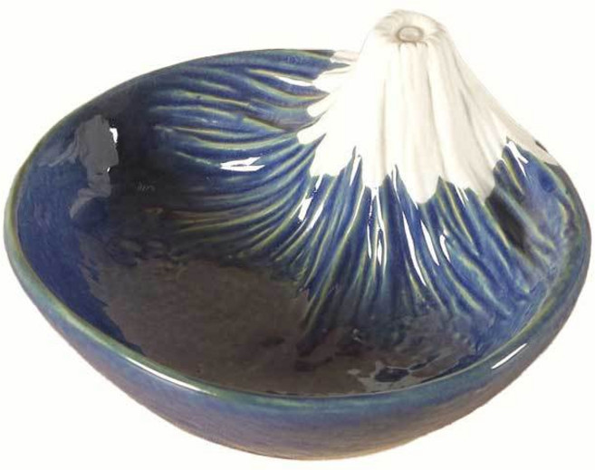 UDlab 富士山造型陶瓷碗 藍色 白色 棕色, 藍, 1個