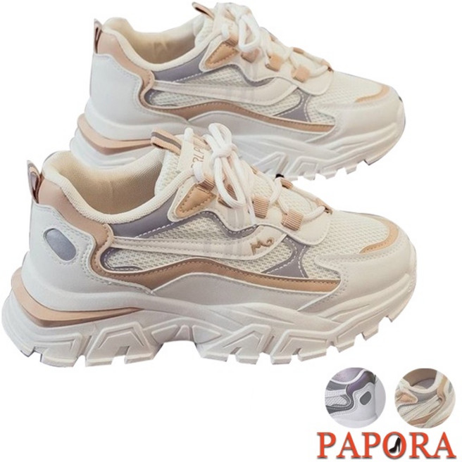PAPORA 休閒老爹鞋 時尚拚色厚底運動鞋 (正常版)