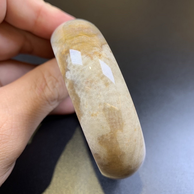 珊瑚玉菊花石手鐲 A134-內徑58.9mm-版寬19.5mm