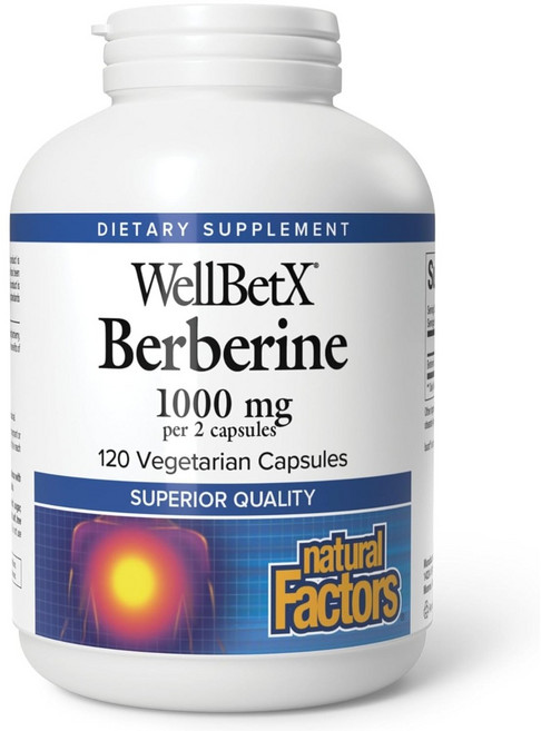 natural Factors Well-Bet X 小檗鹼 1000mg 素食膠囊, 1個, 120錠