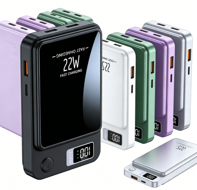 MagSafe磁吸行動電源 22.5W雙向快充 10000mAh超薄無線便攜, 白色, W16行動電源