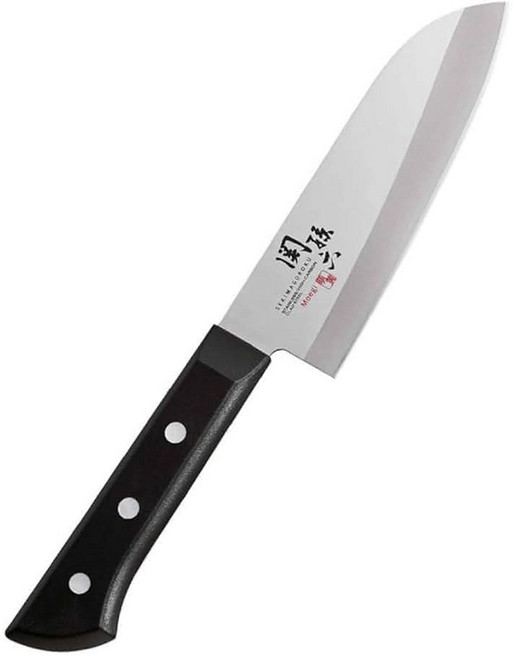 日本貝印KAI 關孫六萌黃系列 日本原裝進口, 1個, 165mm三德刀(AE-2900), 黑色握柄 銀色刀刃