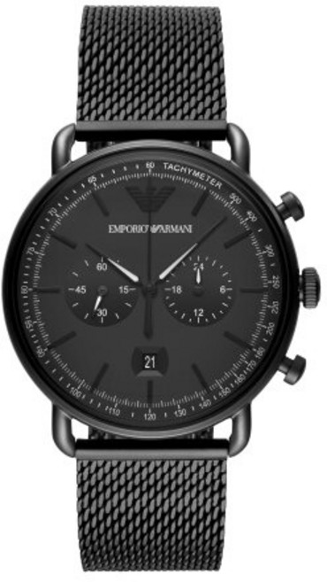 EMPORIO ARMANI 前衛潮流黑鋼米蘭帶腕錶 44mm AR11264, 1個