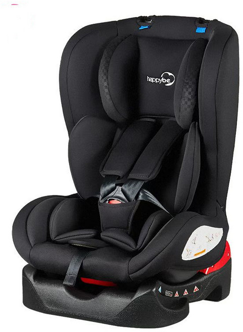 happybe 兒童汽車安全座椅 0-4歲 躺坐兩用, 純黑