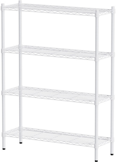dayneeds 輕型 90x30x120公分 四層波浪架, 白色, 1個
