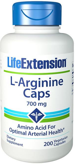 LIFE EXTENSION L-精氨酸素食膠囊, 200顆, 1罐
