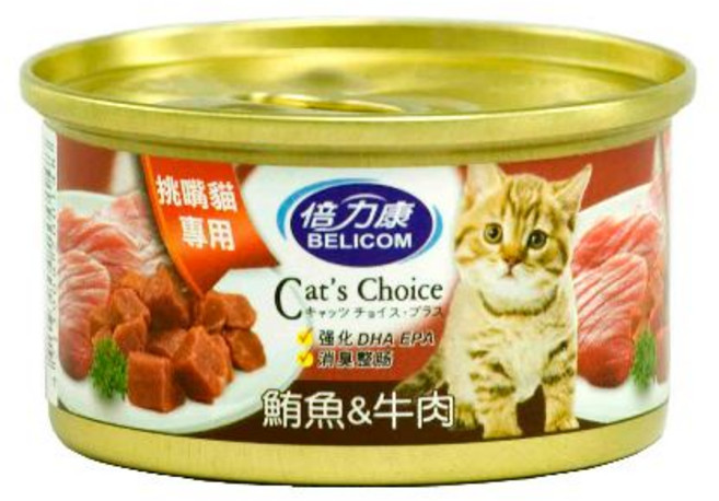 倍力康 Belicom Cat's Choice 挑嘴貓罐 鮪魚&雞肉, 1個, 倍力康挑嘴貓80g-鮪魚+牛肉*24