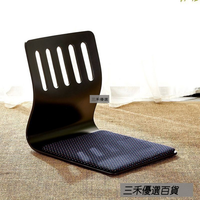 森林優選 榻榻米和室椅 無腿靠背椅, 五孔布墊黑胡桃, 1個