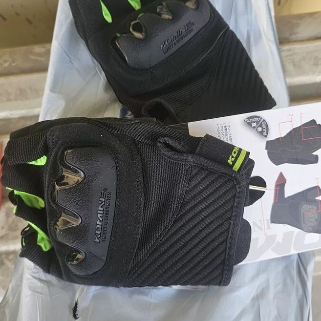 KOMINE GK-163 3D Protect Mesh 機車騎士手套 觸屏防摔, 242綠色可觸屏,2XL