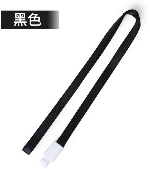 識別證帶掛繩:簡約舒適安全耐用, 黑色, 1個