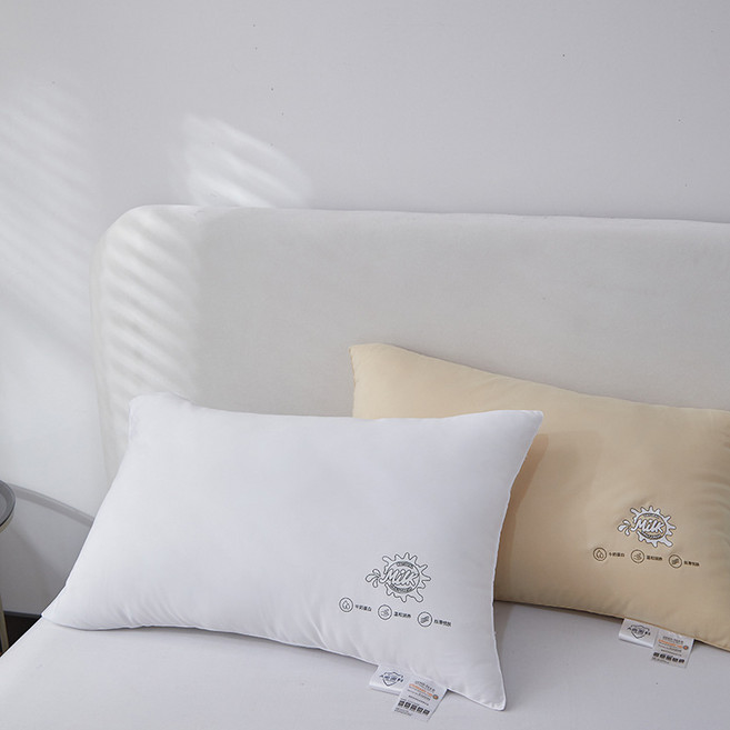 ease sleep 60s 易眠柔軟舒適睡枕 嬰幼兒級A類 可機洗 高回彈, A類面料 - 牛奶纖維羽絲白色中枕, 1件
