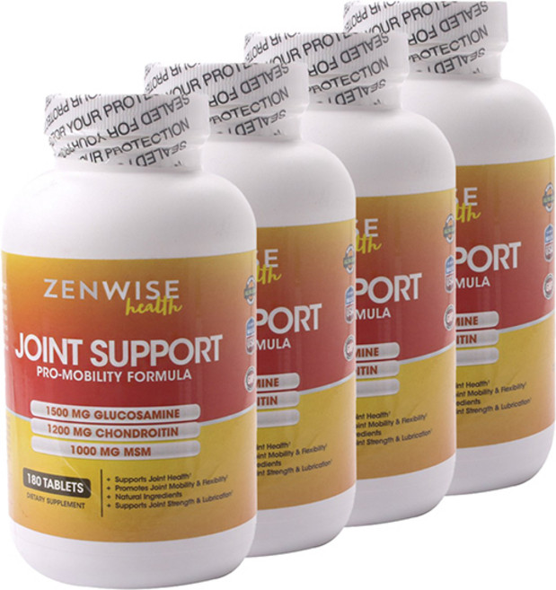 ZENWISE MSM葡萄糖胺&軟骨素錠, 180錠, 4罐