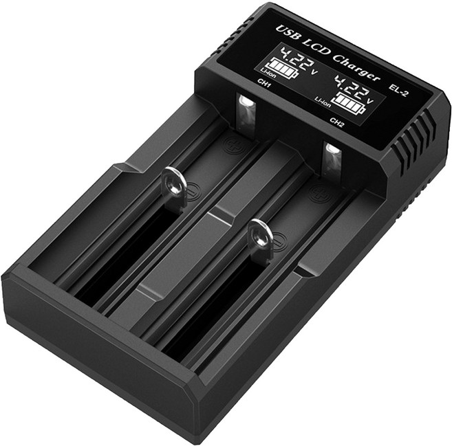 雙槽電池充電器 智能 LCD 鎳氫電池 鋰電池 Type-C USB, 1個