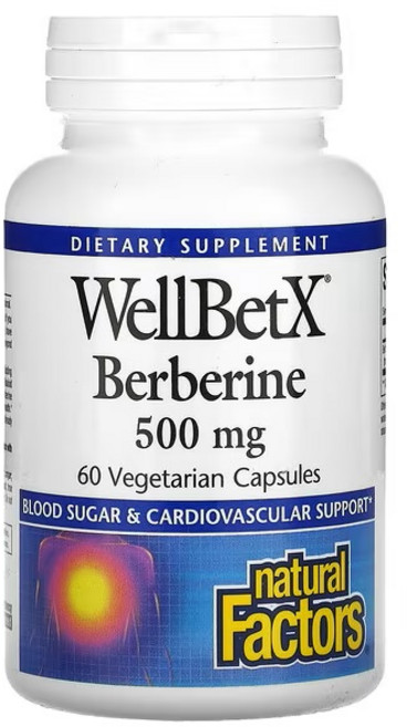 natural Factors 小檗鹼 1000毫克 素食膠囊, 1個, 60錠