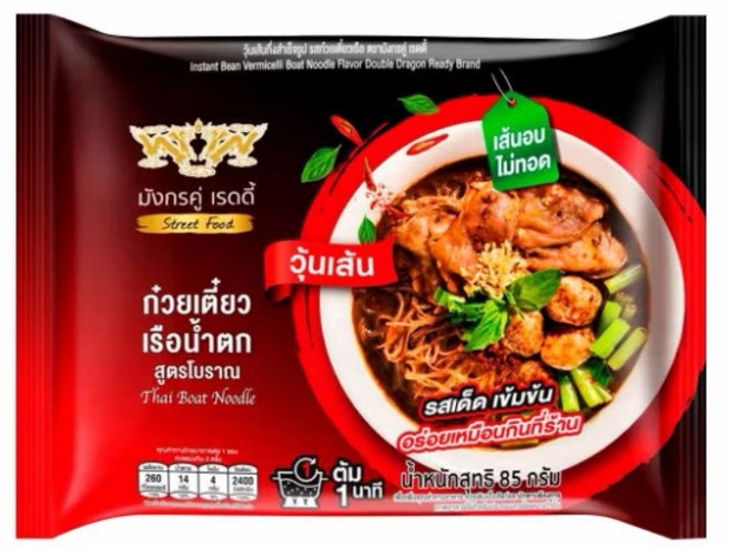 Double Dragon 船麵米粉 街頭小吃 烤製非油炸 1分鐘即食, 1個