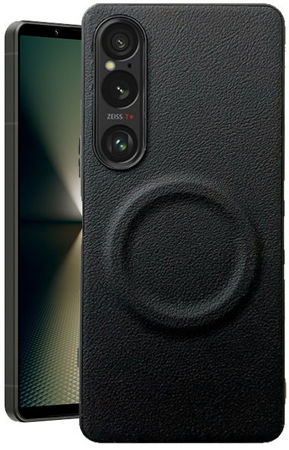 皮革紋磁吸手機保護殼 適用 SONY 10 III/IV/V/VI/VII 1 III/IV/V/VI/VII, 黑色, 1個