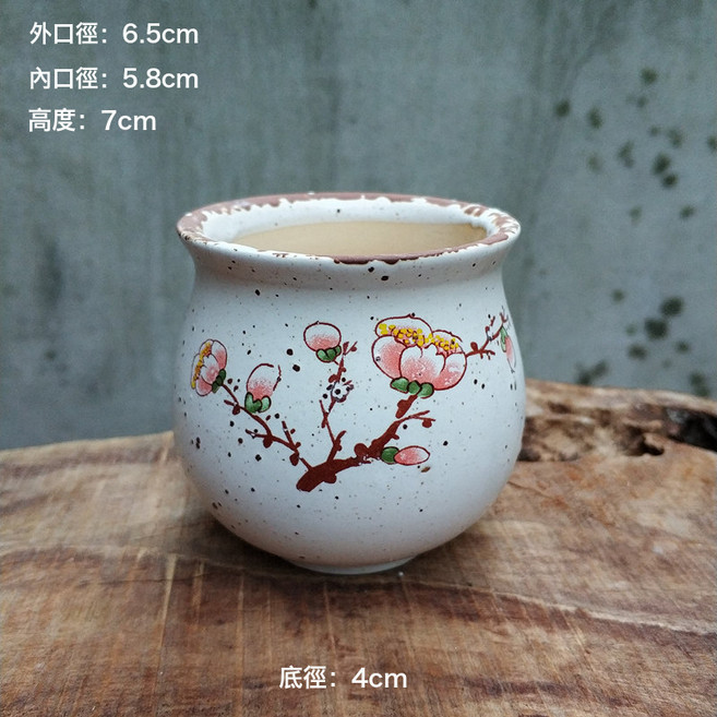 DIU 多肉花盆陶瓷園藝陶瓷迷你小新品創意粗陶復古家居新品瓷罐子盆器, 1件, 161-1
