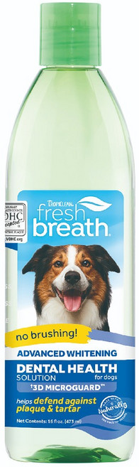 TROPICLEAN Fresh Breath 鮮呼吸 潔牙水 強效亮白 狗狗口腔護理 16oz (473ml), 1瓶