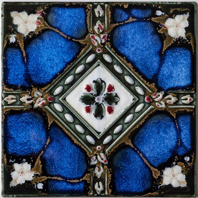 花磚 馬約利卡陶磚 Majolica Tiles 日本製 美濃燒 自黏壁磚 DIY馬賽克貼片 造型壁貼, 1個, 錫耶納