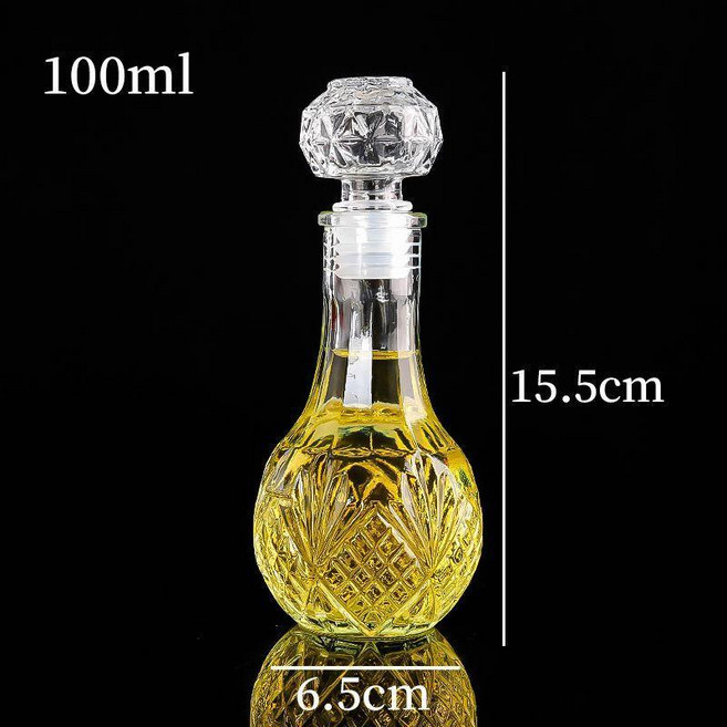 good 器透明分裝酒瓶個性空酒瓶玻璃酒瓶復古玻璃瓶, 1個, 100ml花菱款5只, 100ml 花菱款