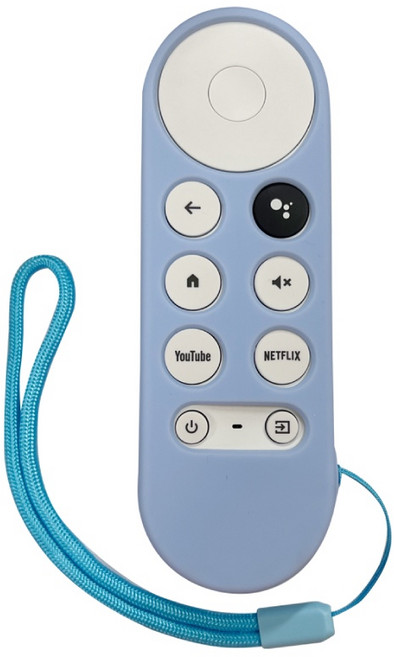 Google Chromecast 第四代 (附贈保護套或4號電池), 1個, 副廠遙控器 白色+贈藍色保護套