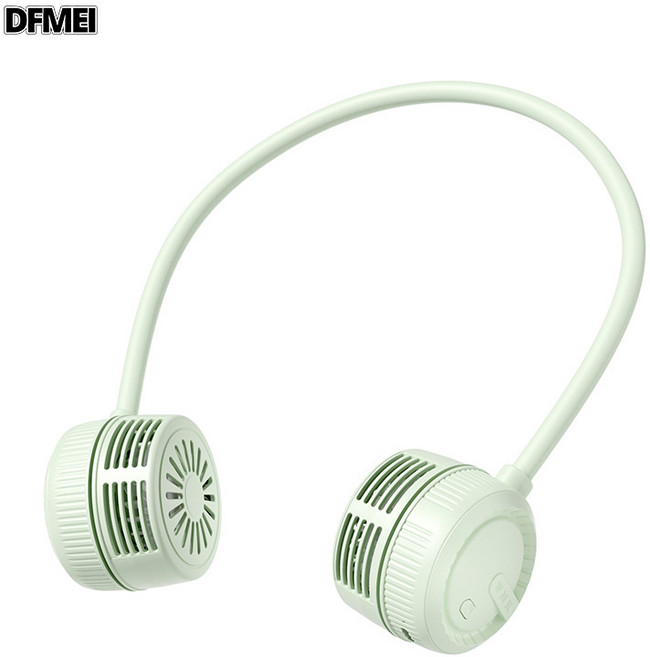 DFMEI Z 掛脖風扇 可摺疊掛脖風扇靜音便攜迷你充電360度旋轉風, 摺疊掛脖風扇, 薄荷綠【1000mha/5h續航】