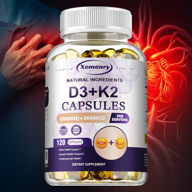Xemenry D3+K2 膠囊 支持骨骼健康 支持免疫系統, 120組