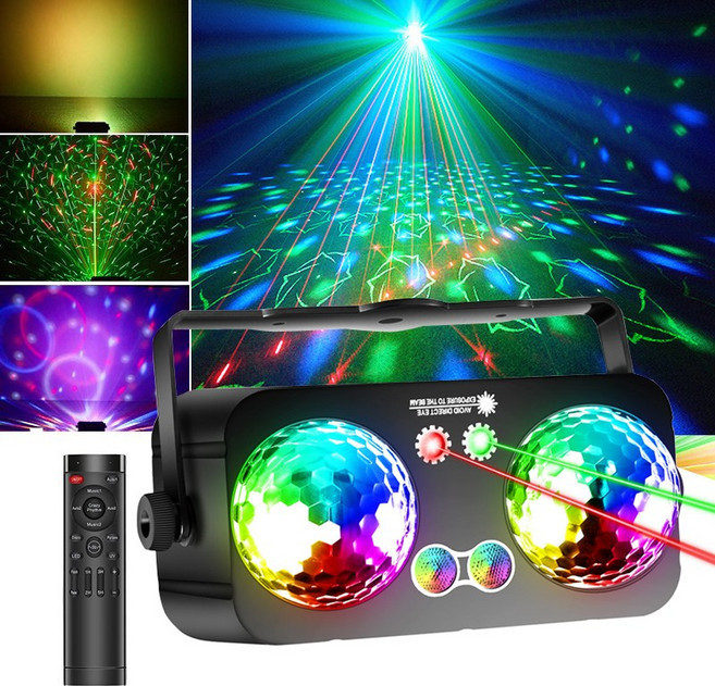 LED 舞會燈 氣氛燈 舞台燈 聲控 RGB 投影燈, RGB彩光+鐳射燈