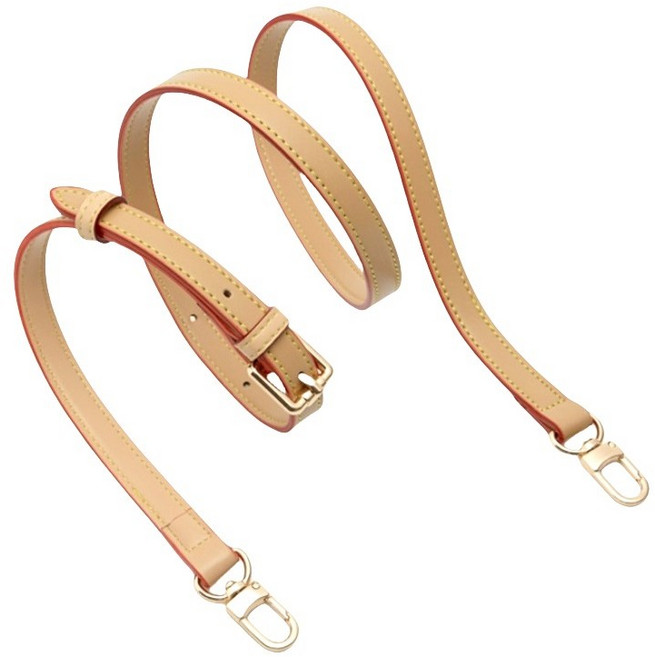 適用 LV Speedy 20 25 30 包包背帶 斜背帶 拼布提把 法棍包 肩帶 超纖皮 可調長度, 淺原色2段調整,1.5cm 寬, 1個