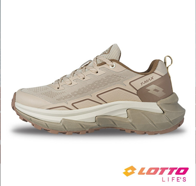 【LOTTO 義大利】女鞋 LT5AWR9291 奶茶 Q182 2E寬楦 T MAX 乳膠回彈舒適 緩衝減壓 全路況越野跑鞋LOTTO T-MAX 越野跑鞋
