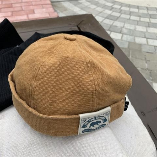 新品.帽子男日係複古貼佈瓜皮帽雅痞圓頂地主帽潮春夏百搭休閒貝雷帽女