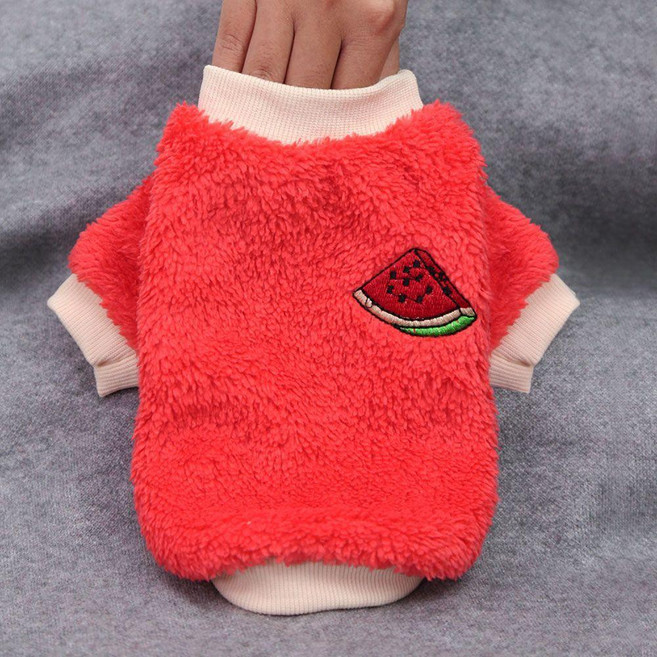 秋冬保暖兩腳狗狗寵物用品貓咪衣服小中大型犬新年裝服飾, 1個, 大紅小西瓜 兩腿舒棉絨 ,L 適合3.0-4.0公斤