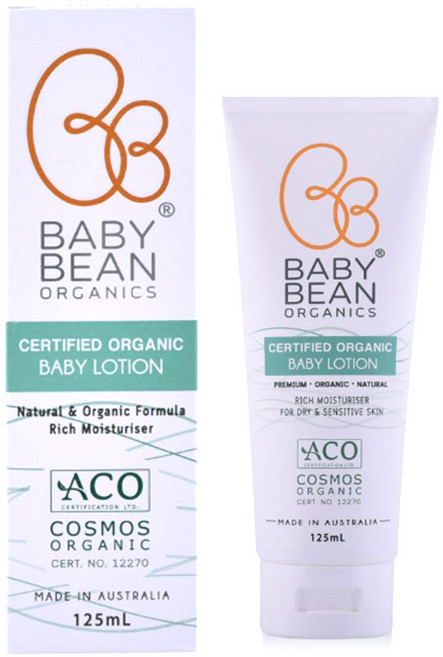Baby Bean Organics 嬰兒潤膚乳 125ml,澳洲製造,溫和滋潤,適用乾燥敏感肌膚, 1個, 125ml