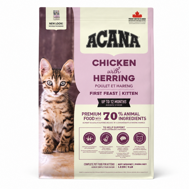 ACANA 愛肯拿 第一盛宴 雞肉鯡魚幼貓飼料 70%動物成分 1.8kg, 雞肉+蔬菜, 1袋