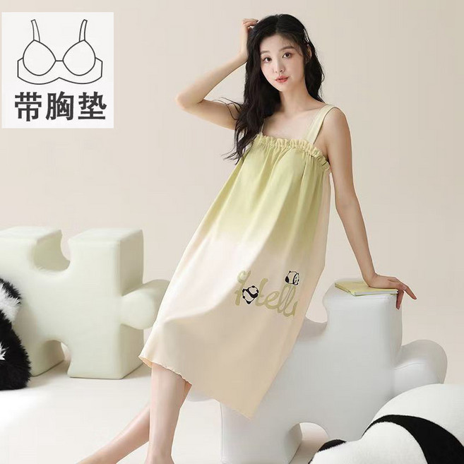 甜美吊帶睡裙,帶胸墊