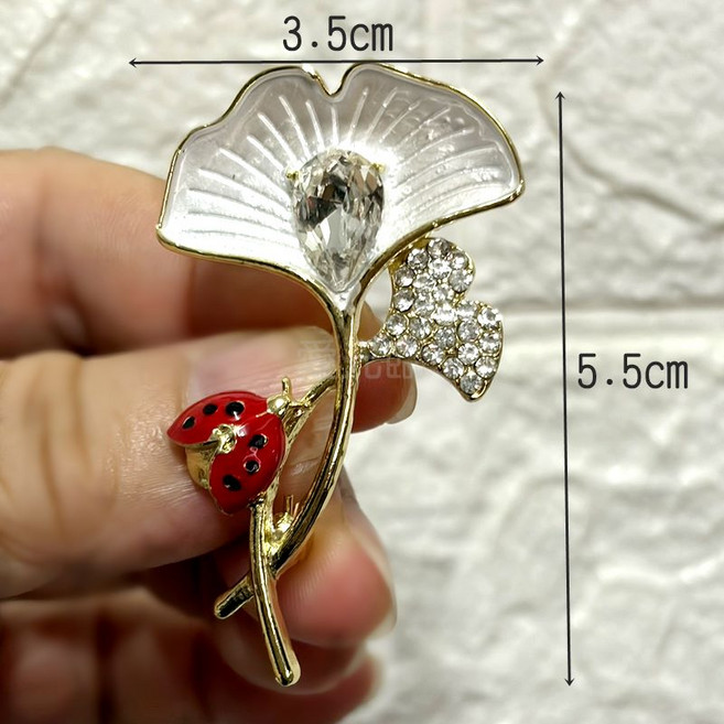 胸針 蘭花造型 珍珠綴飾
