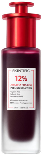 SKINTIFIC 12% AHA BHA PHA LHA 去角質液 深層清潔毛孔 改善膚色不均 使肌膚光滑細膩, 1件, 30ml