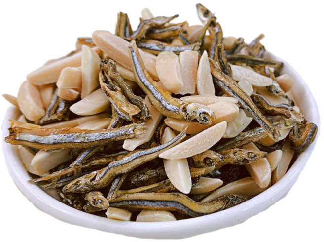 【惠珍軒】澎湖杏仁小魚乾 酥脆杏仁 澎湖海味 獨立包裝 健康零食, 600g, 1個