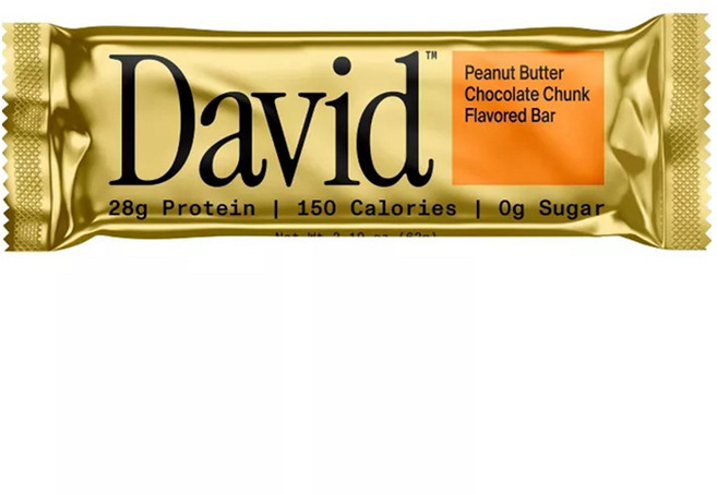 David Protein 花生醬巧克力塊風味蛋白棒 12入, 12個, 62g