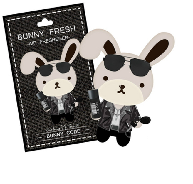 BUNNY FRESH 邦尼兔香氛卡空氣清新劑 代理商正貨 持久清新, 1個, 黑色密碼 BUNNY CODE