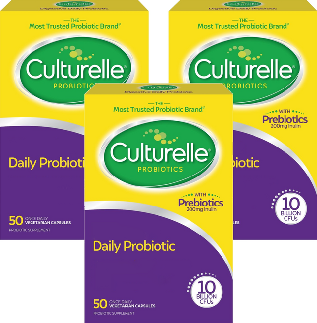 Culturel消化健康每日益生菌乳酸菌配方素食膠囊, 50顆, 3盒