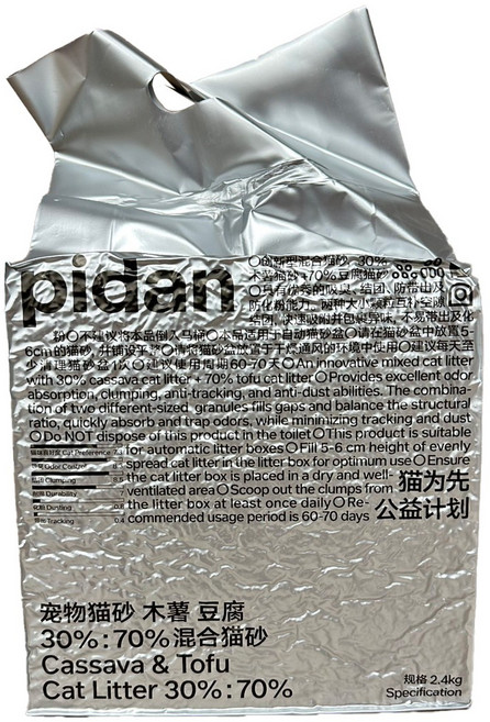 pidan 貓砂, 2.4kg, 1個, 木薯豆腐砂