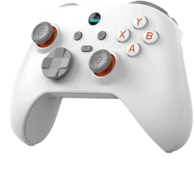 佰世派 G6 遊戲手柄 支援Switch PC Steam 霍爾扳機霍爾搖桿 無線藍芽三模 多平台通用, 白橙 G6全系霍爾 下單送搖桿帽 三模 - 旗艦型 2.4G電腦接收器 支架, 1個, 無