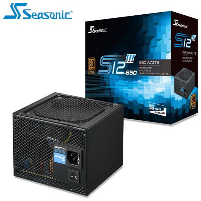 海韻Seasonic S12III-650W 銅牌直出線 電源供應器, 1個