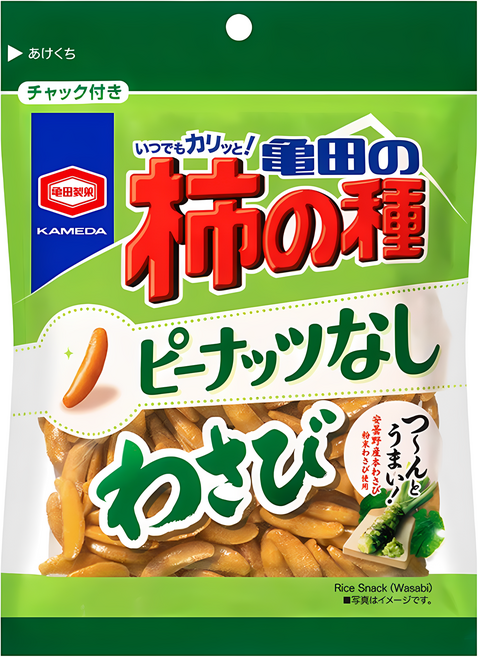 龜田製菓 柿種米果芥茉口味 日式風味零食 獨立包裝方便攜帶 無花生安心享用, 1包, 91g