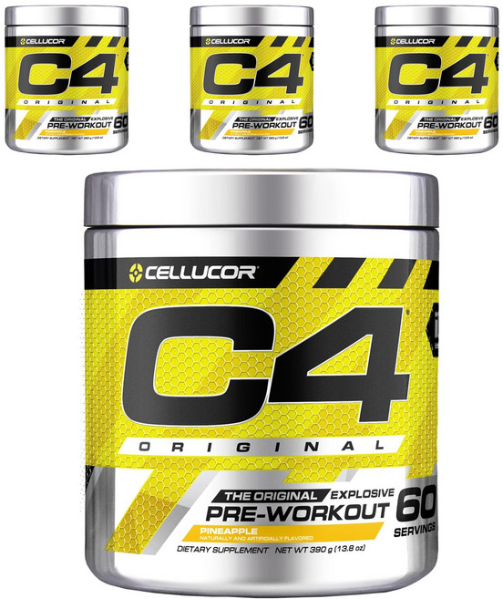 CELLUCOR C4 經典運動前補充品 鳳梨口味, 4個, 390g