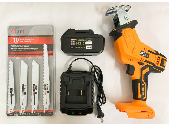 JD 鋰電 JJ 21V 軍刀鋸 牧田款 3.0AH-6.0AH, 1個, 往復鋸 橘 3.0AH單電 鋸條組紙盒